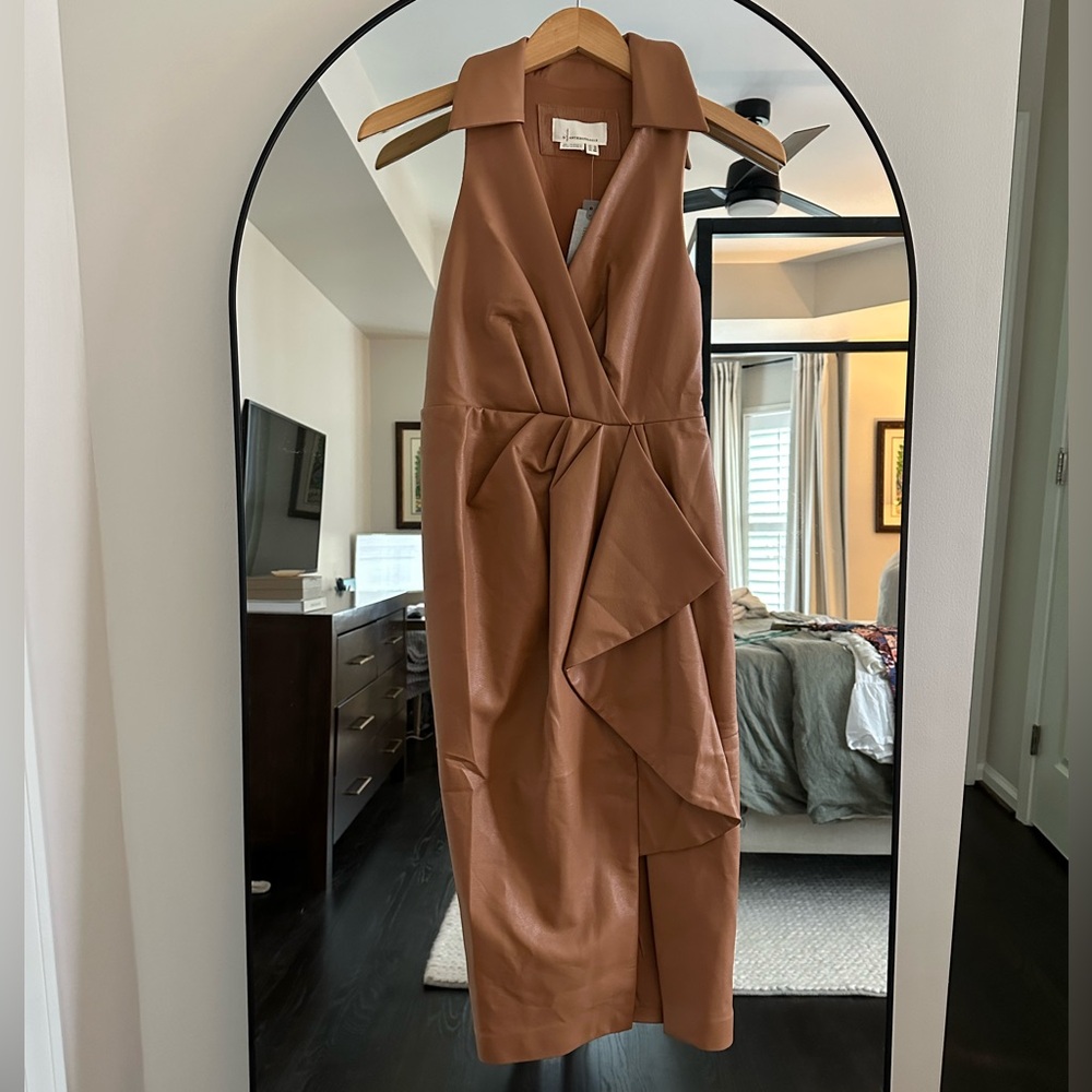 Anthropologie Maeve Leather Dress